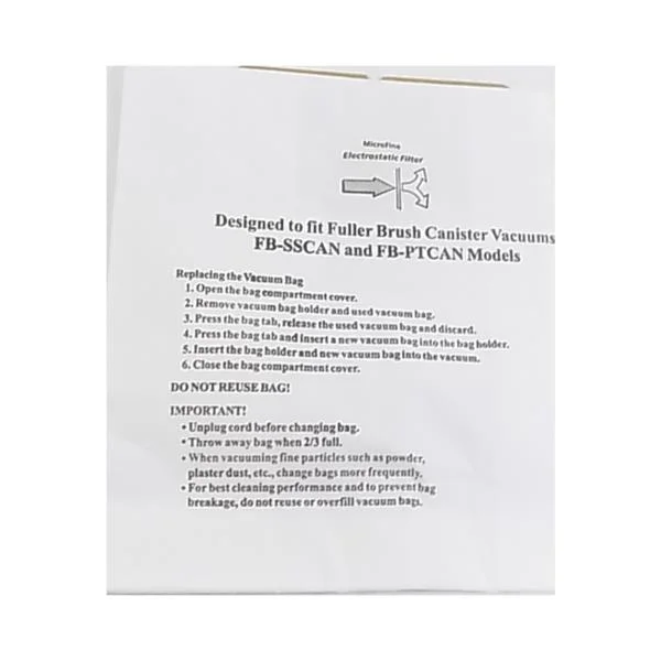 6 Fuller Brush Microfiltration Allergy Canister Vacuum Cleaner Bags - Image 3