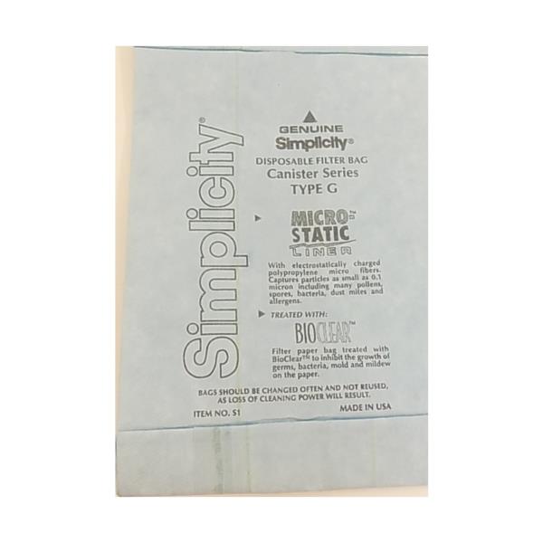 Simplicity Type G Vacuum Bags (Scout, S11L) S1-6 - Image 6