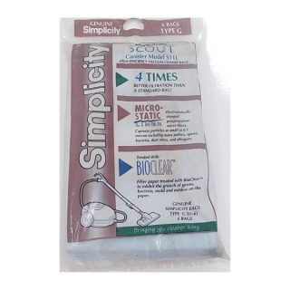 Simplicity Type G Vacuum Bags (Scout, S11L) S1-6