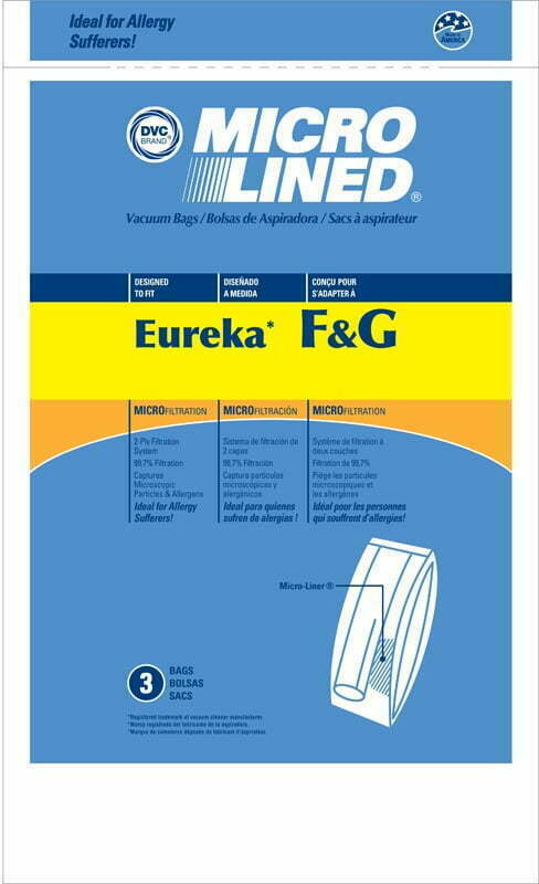 Paper Bag, DVC Eureka/Sanitare F&G MicroL 3Pk