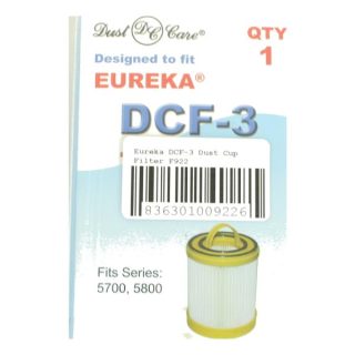 Eureka HEPA Filter DCF-3 for Models 5740A-1, 5740A-2, 5810A, 5740A, 5840A, 5843AZ, 5844AV, 5844AZ, 5846AH, 5847AV, 5843AV