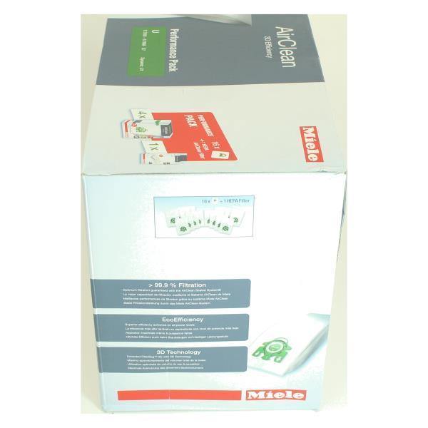Miele HEPA Vacuum Bags Type U Performance Pack with SFHA30 Filter