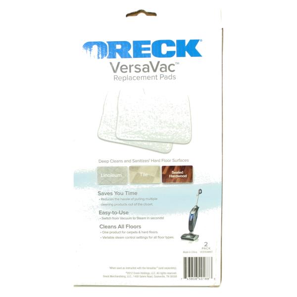 Genuine Oreck Versavac replacement pads pack of 2