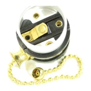 Brass Interior Medium Base Pull Chain Standard NOT Electrolier Size Socket
