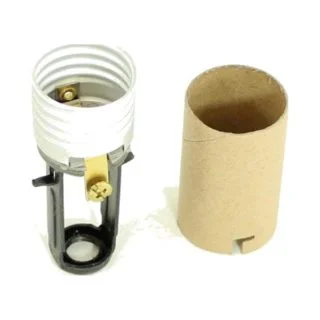 Medium Base Keyless Candle Socket With 1/8 F Hickey 3 Inch Overall Height