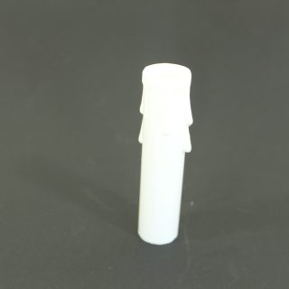 4" Decorated Plastic Candle Covers - Candelabra Base - Candelabra base socket - White Plastic - ACTUAL SIZE IS 3-7/8" OD 15/16" ID 13/16"