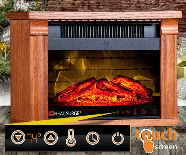 Heat Surge Mini-Glo Efficiency Plus Touch Golden Oak with Remote