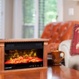 Heat Surge Mini Glo Touch HD Wide Light Oak with Remote