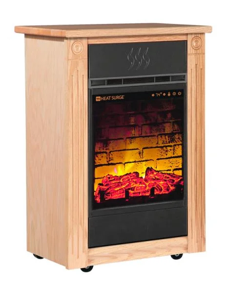 Heat Surge Power Tower Accent Light Oak with Remote