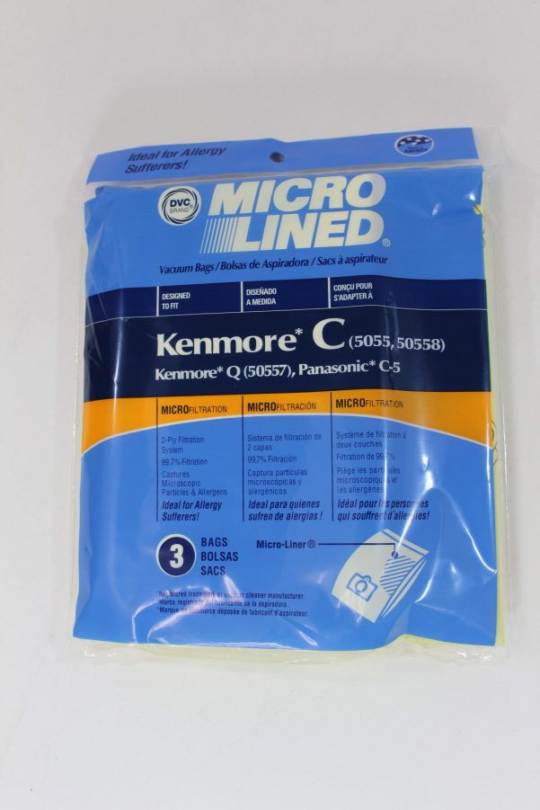 Aftermarket Kenmore Type C Bags 3pk Replaces 20-5055, 20- 50557, 20-50558 for canisters