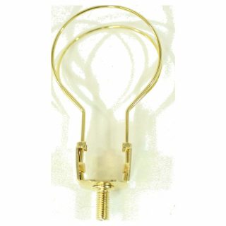 bulb clip for shade Brass Plated A-19 Type Medium Base Clip-On Bulb Clip. 1/4-27 Threaded Top.