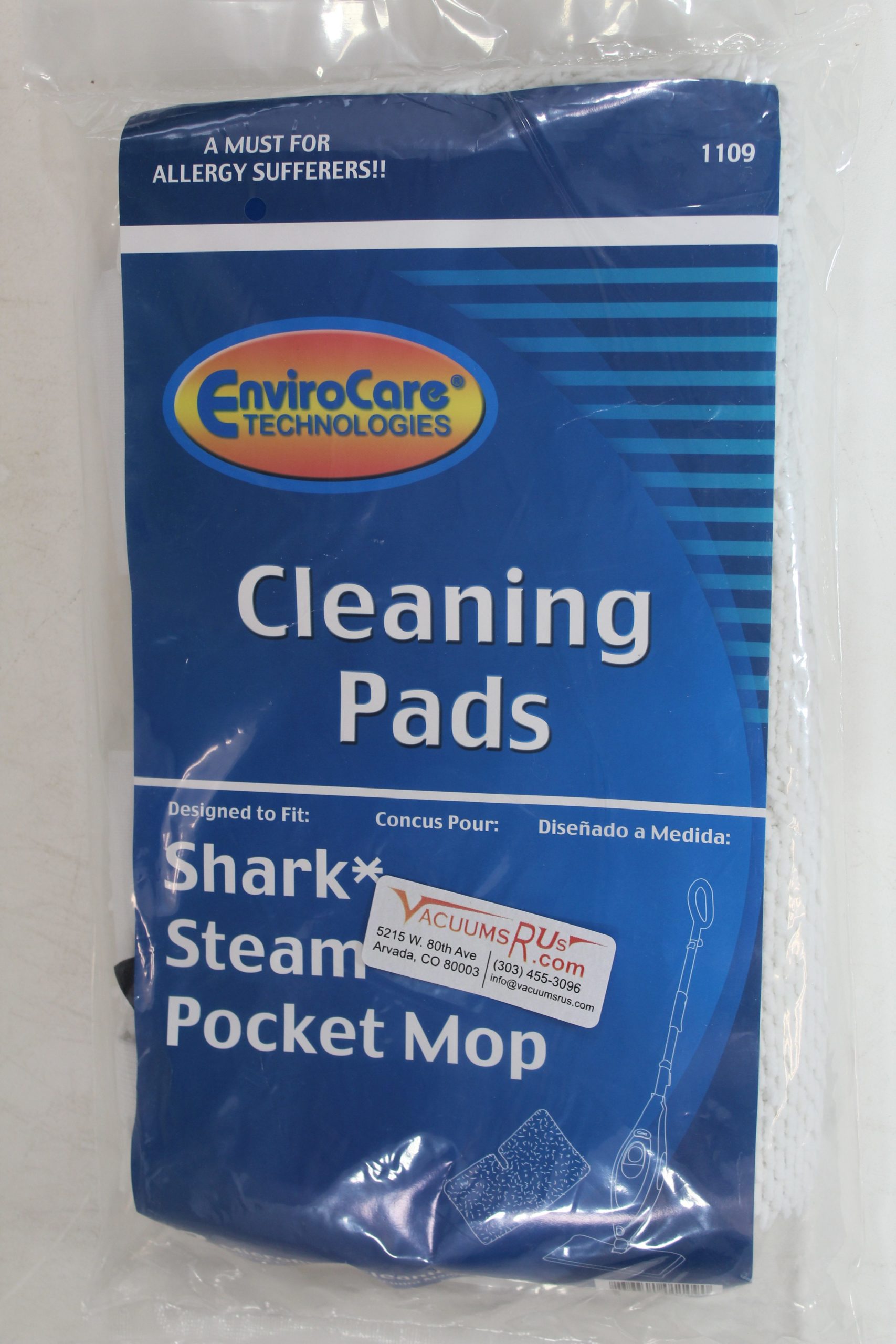 EnviroCare Replacement Cleaning Pads designed for Shark Steam Pocket Mops 2 count 