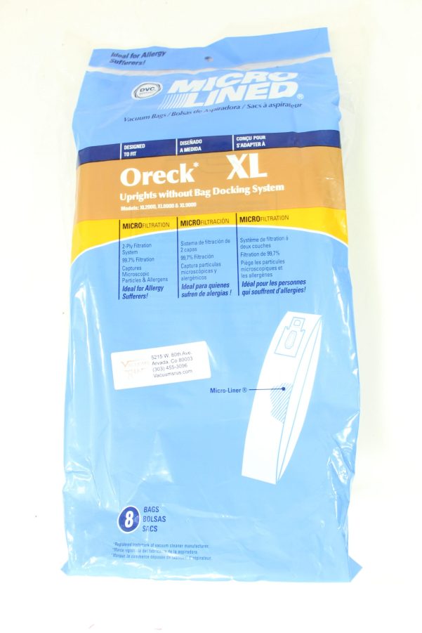 Oreck Paper Bags for XL Models XL2000 XL8000 XL9000 w/o Docking System