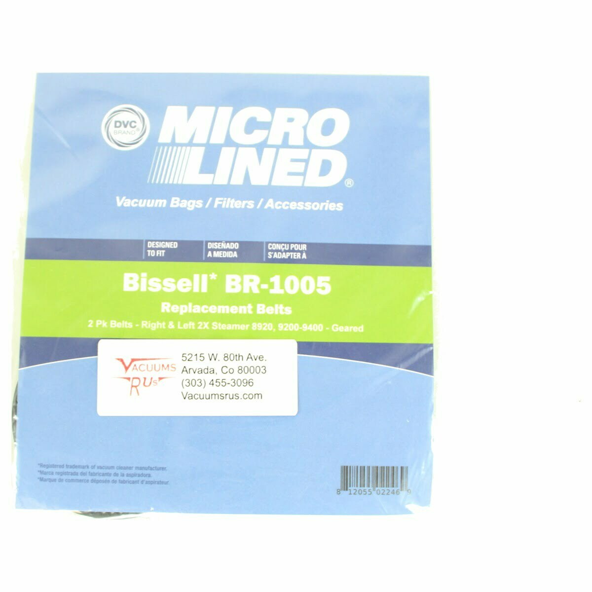 Bissell 2036688 Pro Heat 2X 8920 Left Side Geared Vacuum Cleaner Belts 2 Belts 