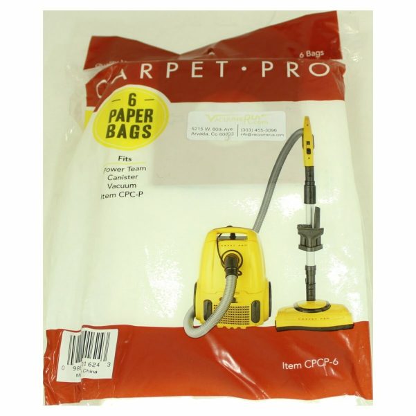 Carpet Pro Paper Bags for Power Team and Canister