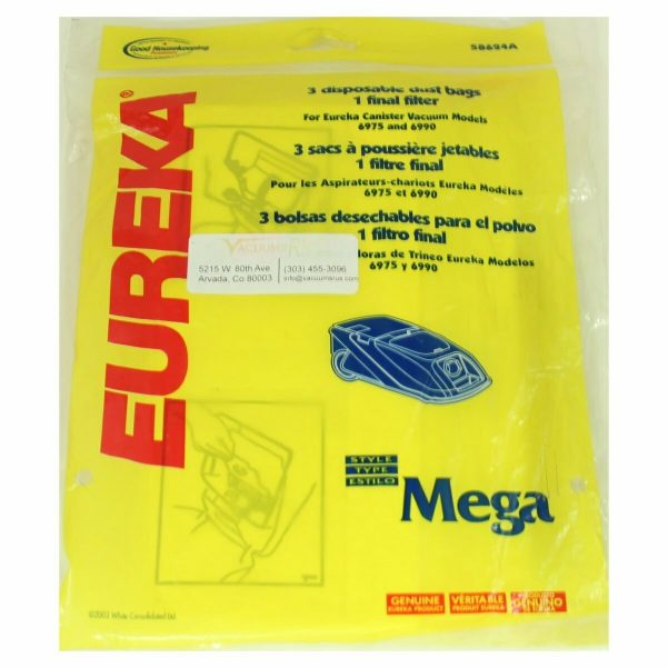 Eureka Paper Bags for Mega Canister 3pk with Filter