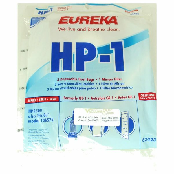 Eureka Paper Bags with Filter Style HP-1 3pk for HP5500 and 106575