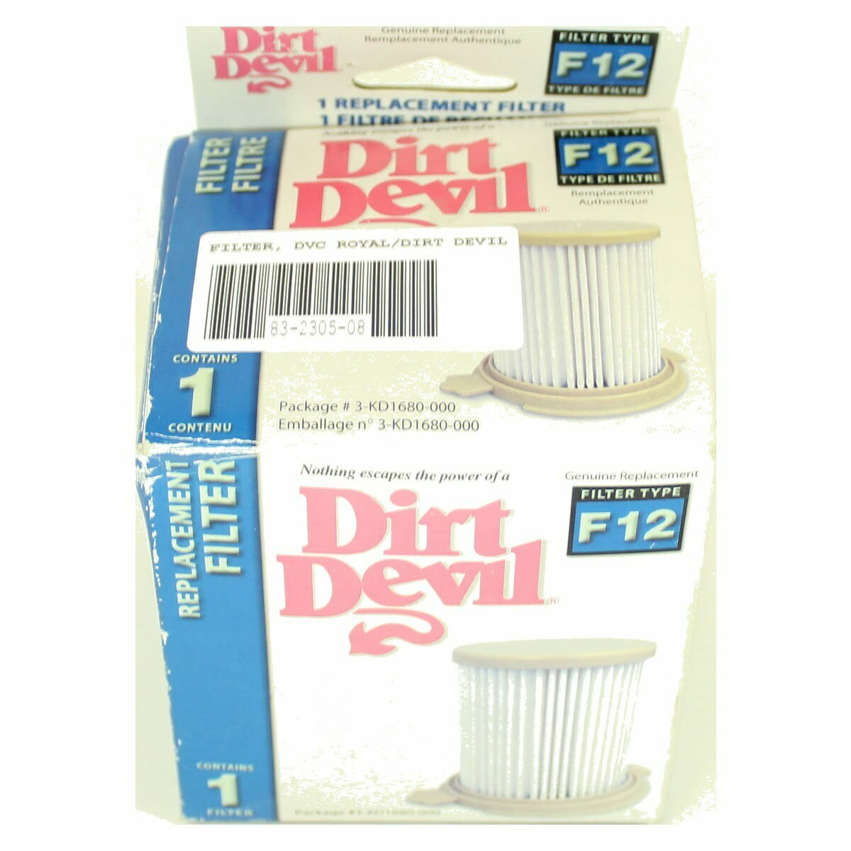 Filter, DVC Royal/Dirt Devil F12 1Pk