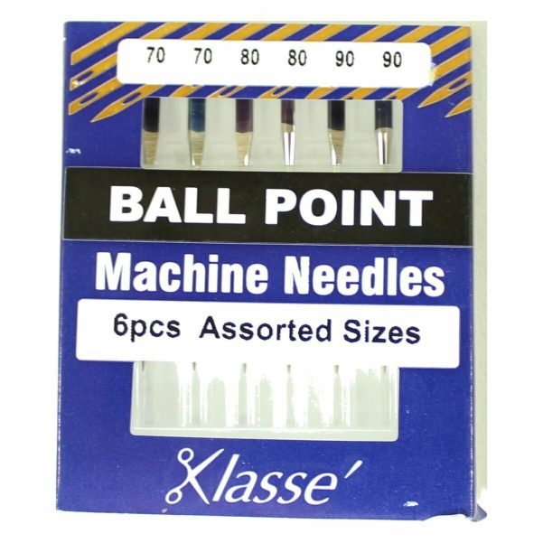 Klasse Ballpoint Sewing Machine Needles Assorted Sizes 6pk