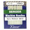 Klasse Serger 170E 80/12 Sewing Machine Needles 4pk