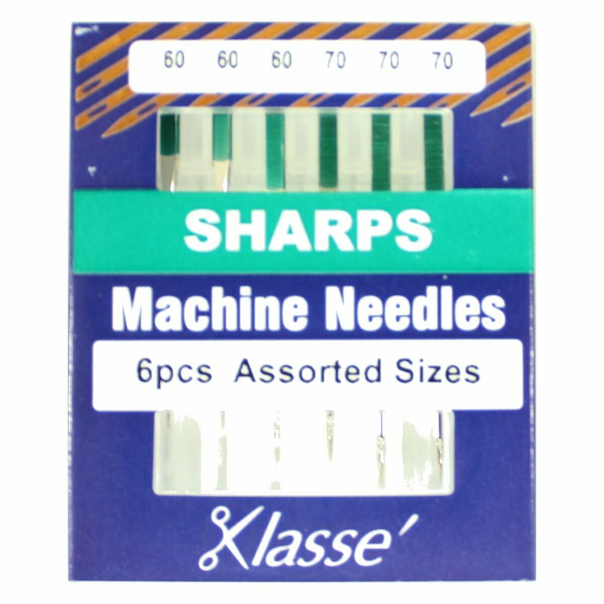 Klasse Sharp Assorted Size Sewing Machine Needles 6pk