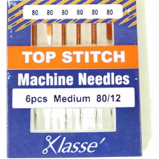 Klasse TopStitch 80/12 Sewing Machine Needles 6pk