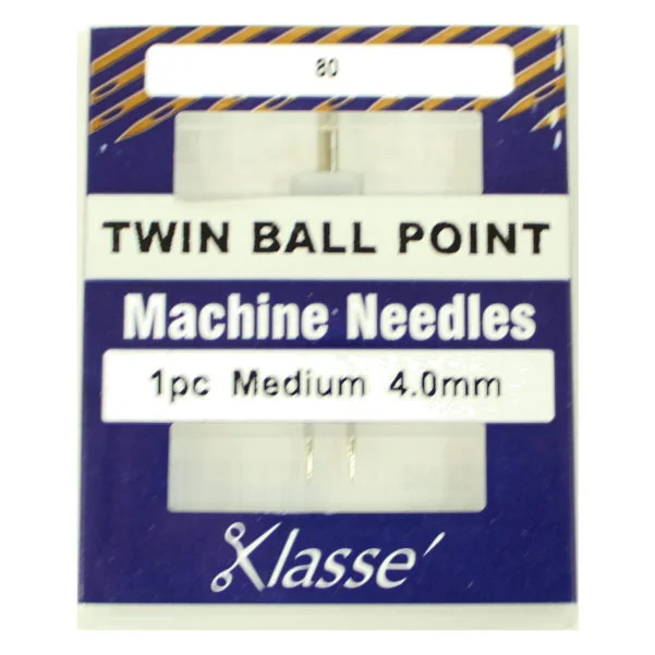 Klasse Twin Ballpoint 4mm/80 Sewing Machine Needle 1pk