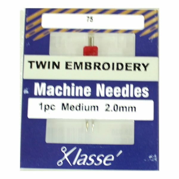 Klasse Twin Embroidery 2mm/75 Sewing Machine Needle 1pk