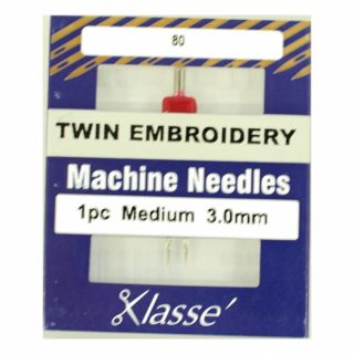 Klasse Twin Embroidery 3mm/75 Sewing Machine Needle 1pk