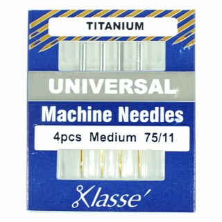 Klasse Universal Titanium 75/11 Sewing Machine Needles 4pk