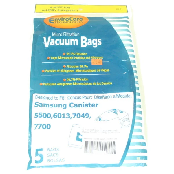 Samsung Paper Bags Microlined 3pk for Canisters 5500 6013 7700