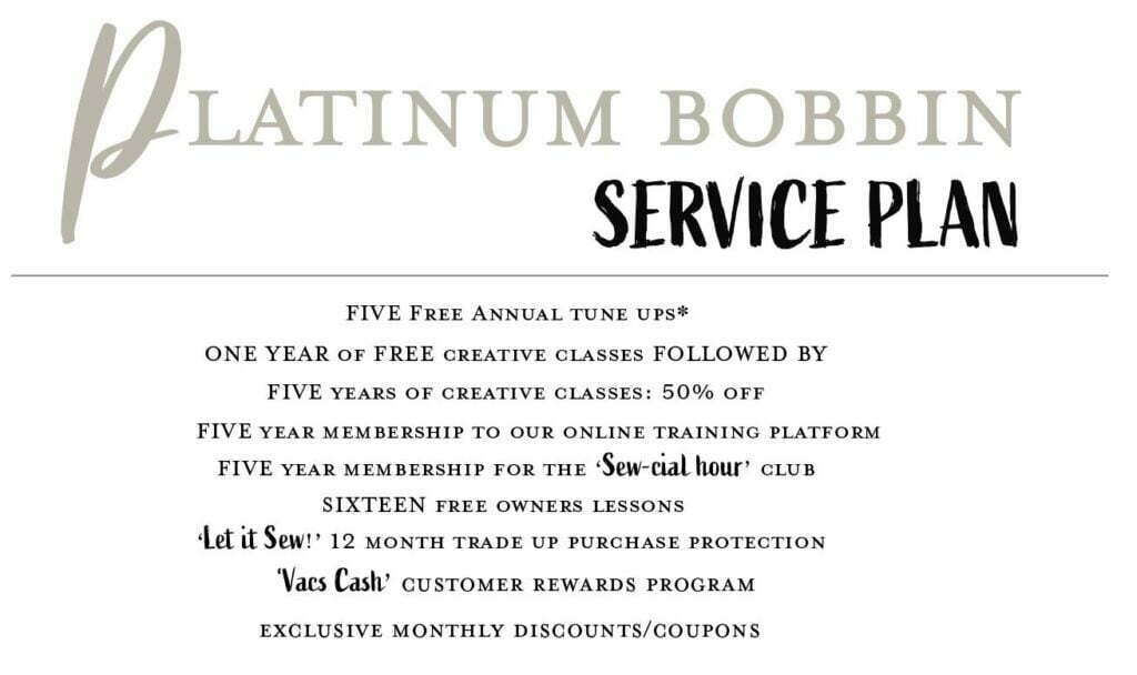 Platinum Bobbin Sewing Machine Service Plan