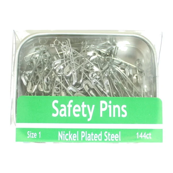 Nickel Safety Pins - 144pk