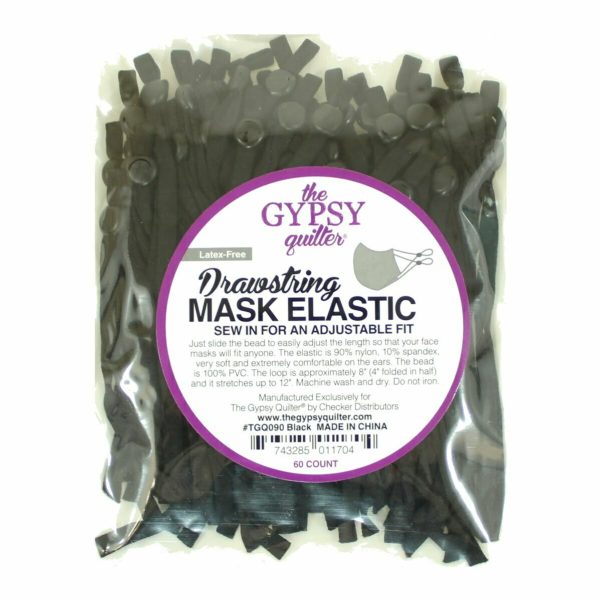 Black Elastic Drawstring for Masks - 3ct