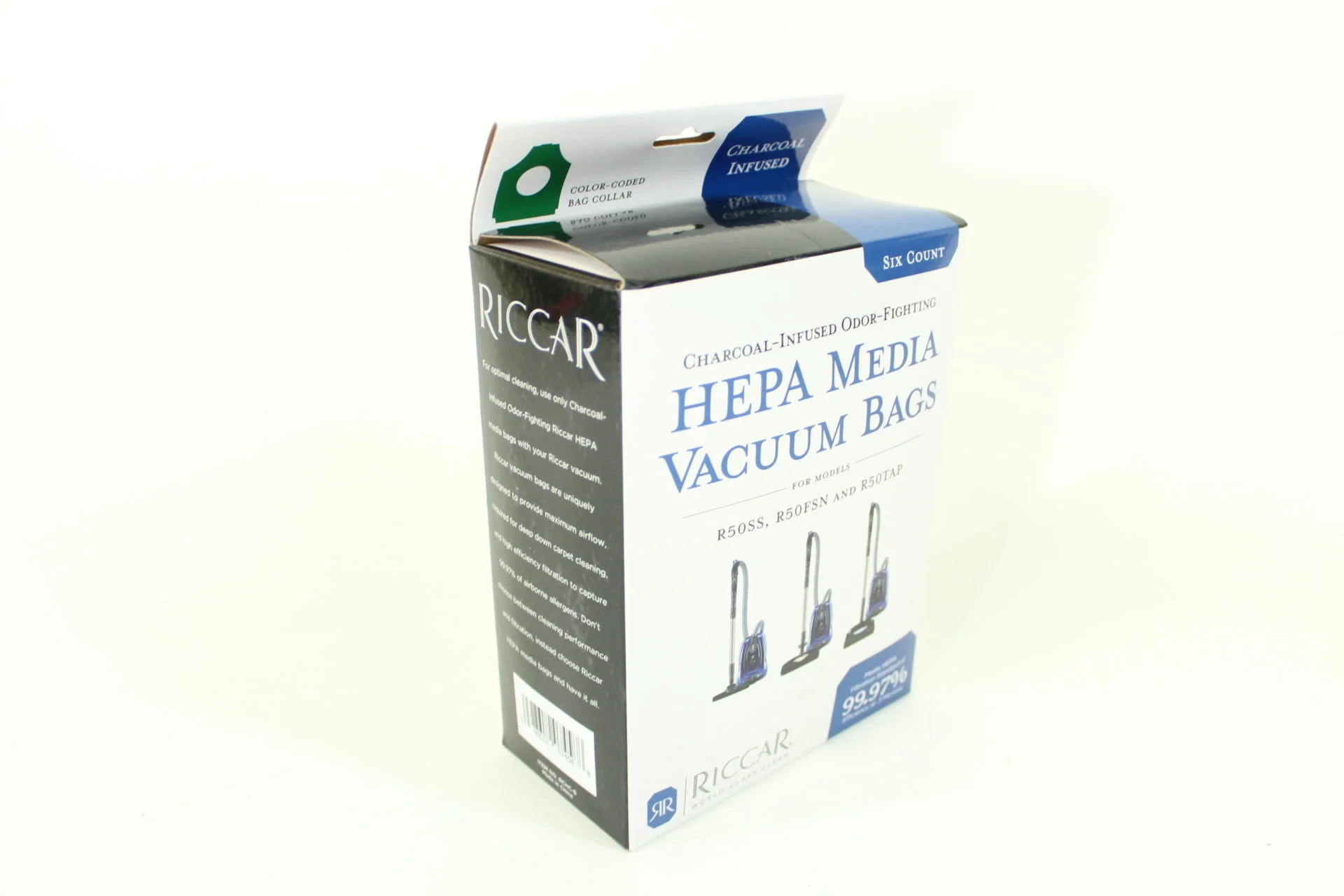 Charcoal Infused Anti-Odor Riccar Hepa Bag Prima Models Plastic Collar 6Pk 6Cs type C