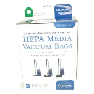Charcoal Infused Anti-Odor Riccar Hepa Bag Prima Models Plastic Collar 6Pk 6Cs type C