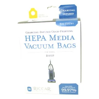 Riccar Charcoal Infused HEPA Type P Bags for R40 and Radiance - 6pk