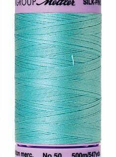 Blue Curacao Mettler silk finish egyptian cotton 50WT (547 yd) thread spool. 9104-2792 alternate: 10450-0889