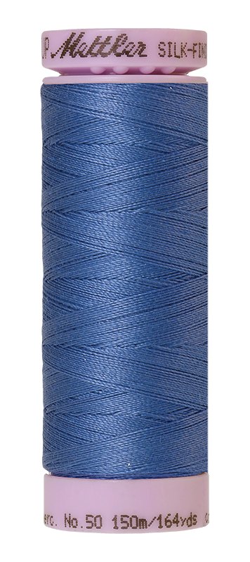 Cadet Blue Mettler silk finish egyptian cotton 50WT (164 yd) thread spool. 9105-1466 alternate: