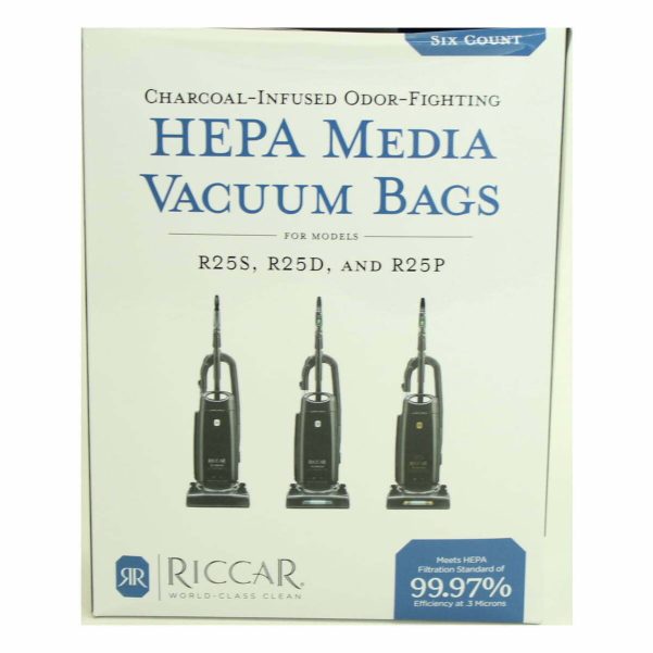Riccar R25 HEPA Bags with Activated Charcoal 6pk