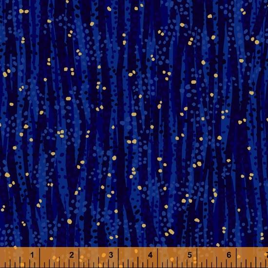 Windham Fabric Cotton / metallic embellished DewDrop by Whistler Studios Night Sky