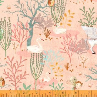 Windham Fabric Forest Fairies by Katherine Quinn Cotton Peach