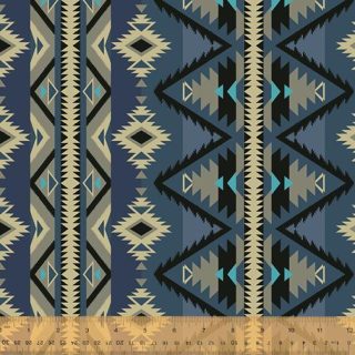 Windham fabric Spirit Trail by Whistler Studios Raymi Blue/Grey Cotton