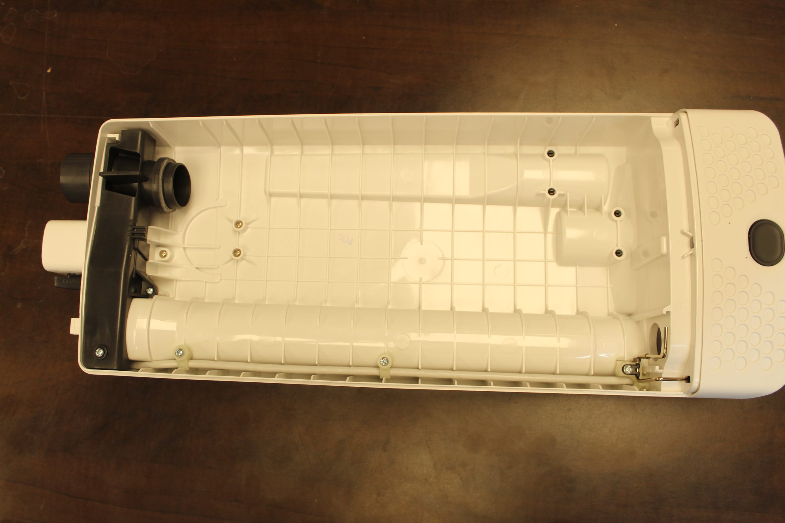 Dust Bag Housing, complete, with bumper, for X4 and X5 (arctic white) Sebo vacuum cleaner repair part