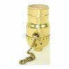 Polished brass on/off 5" pull chain complete socket with brass casing and base 1/8" IPS 660w-250V Medium size socket
