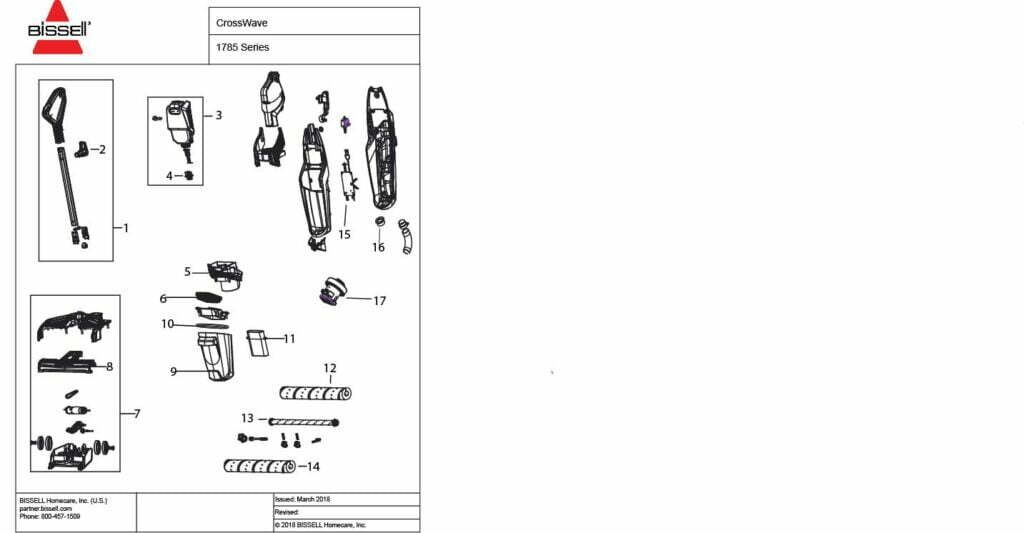 Bissell 2211W exploded schematic diagram (page 1)
