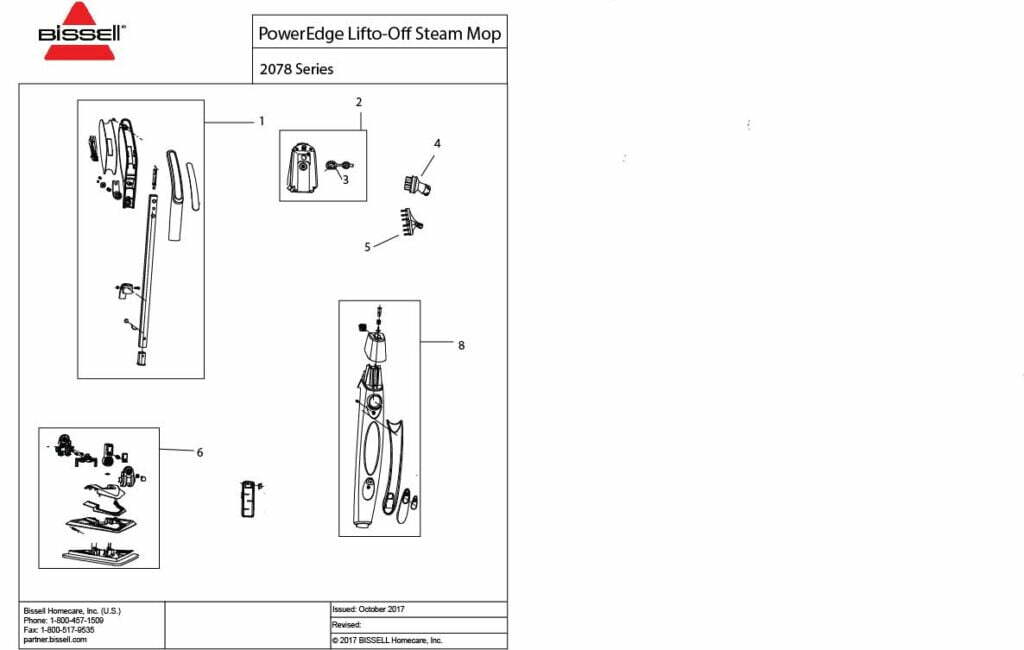 Bissell 2078C exploded schematic diagram (page 1)