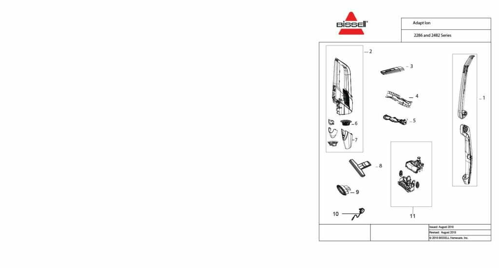 Bissell 2286 exploded schematic diagram (page 1)