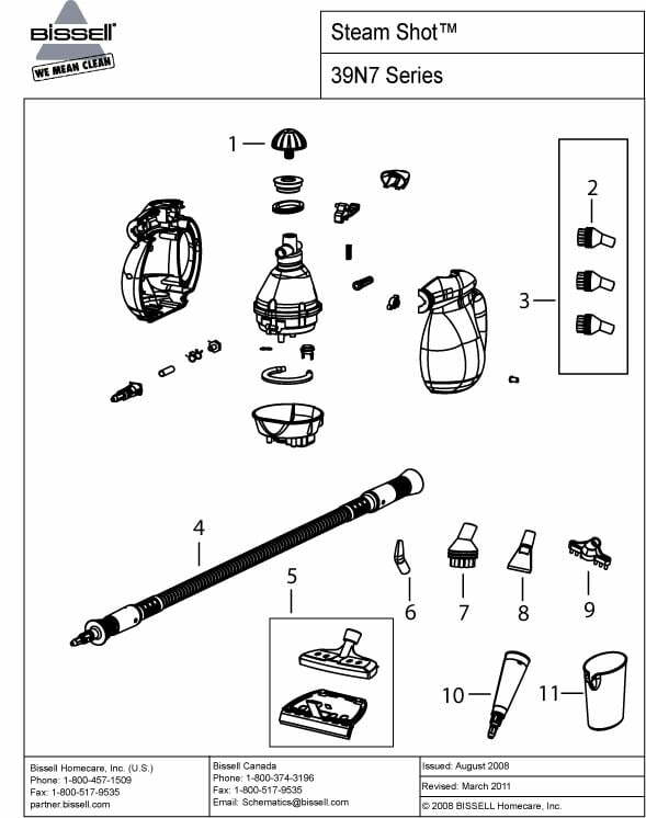 Schematic Parts Book for Bissell Model 39N71 BISSELL STEAM SHOT