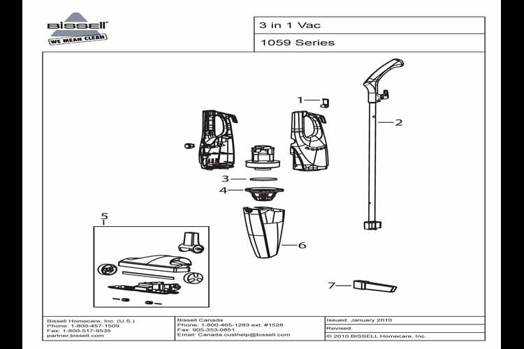 Bissell 1059Z exploded schematic diagram (page 1)
